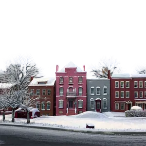City Under Snowfall PNG Hdr