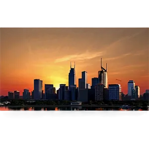 Cityscape At Sunset PNG 12