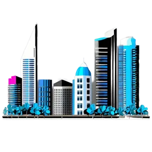 Cityscape With Skyscrapers Png 2 PNG image
