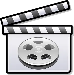 Clapperboard_and_ Film_ Reel_ Icon PNG image
