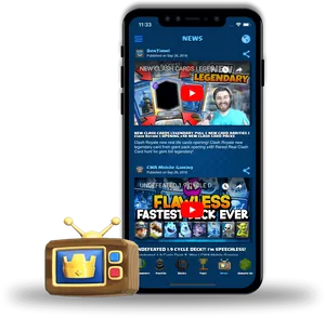 Clash Royale Content Creator Newsfeed Smartphone PNG image