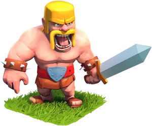 Clashof Clans Barbarian Character PNG image