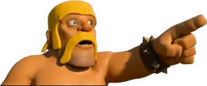 Clashof Clans Barbarian Pointing PNG image