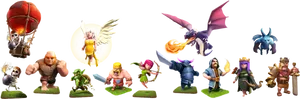 Clashof Clans Characters Lineup PNG image