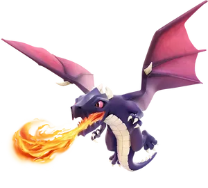 Clashof Clans Dragon Breathing Fire PNG image