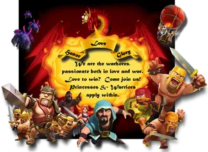 Clashof Clans Recruitment Poster PNG image