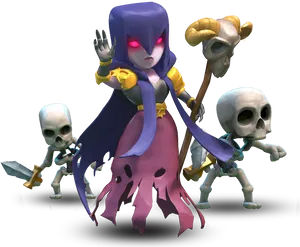 Clashof Clans Witchand Skeletons PNG image
