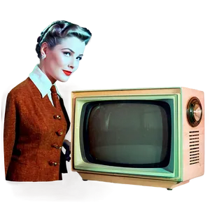 Classic 1950s Television Set Png 1 PNG image