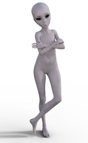 Classic Alien Figure Standing PNG image