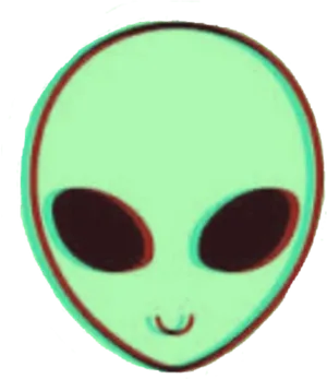 Classic Alien Head Illustration PNG image