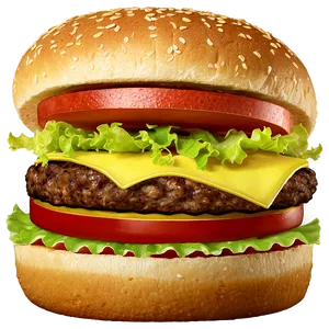 Classic American Hamburger PNG Jti86