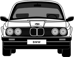 Classic B M W Front View Vector PNG