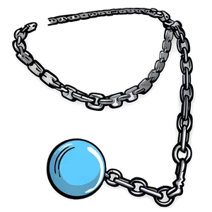 Classic Ball And Chain Outline Png Mca71 PNG image