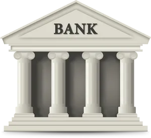 Classic Bank Building Illustration PNG image