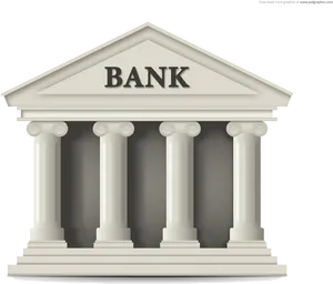 Classic Bank Building Illustration PNG image