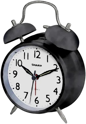 Classic Black Alarm Clock PNG image