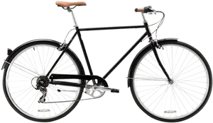 Classic Black Bicycle Transparent Background