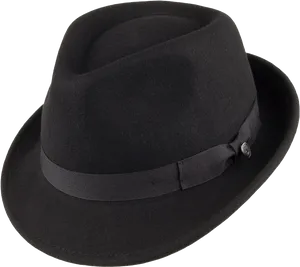 Classic Black Fedora Hat PNG image