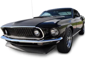 Classic Black Ford Mustang PNG image