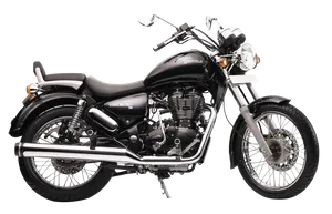Classic Black Royal Enfield Motorcycle PNG image