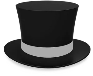 Classic Black Top Hat PNG image