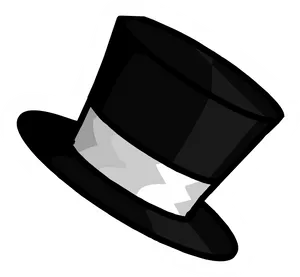Classic Black Top Hat Vector PNG image