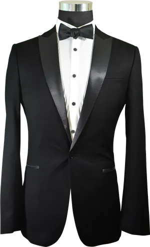 Classic Black Tuxedowith Bow Tie PNG image