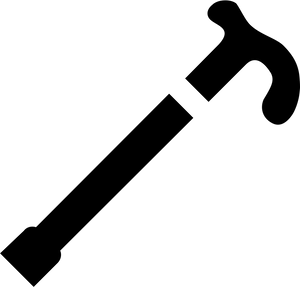 Classic Black Walking Stick PNG