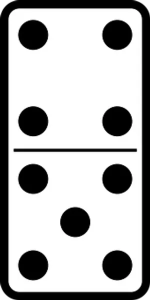 Classic Blackand White Domino Tile PNG image
