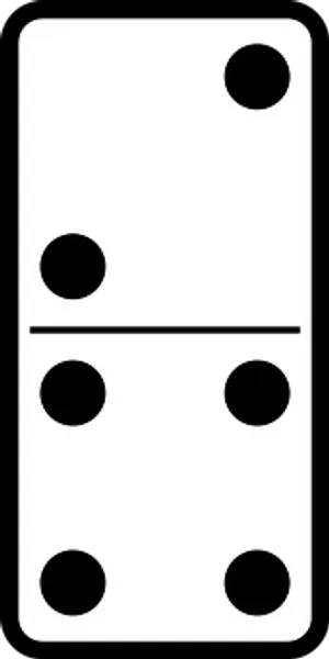 Classic Blackand White Domino Tile PNG image