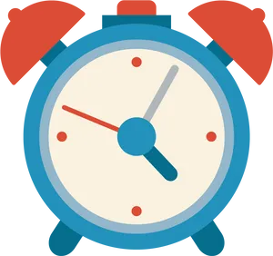 Classic Blue Alarm Clock Illustration PNG image