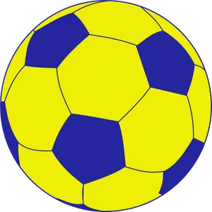 Classic Blueand Yellow Soccer Ball PNG image