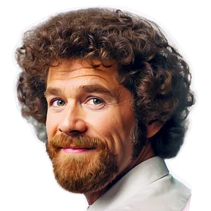 Classic Bob Ross Perm Hair Png 06282024 PNG image