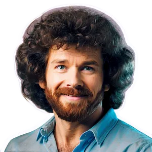 Classic Bob Ross Perm Hair Png Als62 PNG image