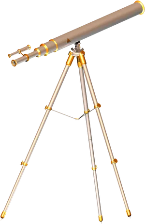 Classic Brass Telescopeon Tripod PNG image