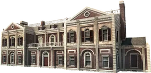 Classic Brick Mansion Exterior PNG image