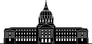 Classic Capitol Building Silhouette PNG