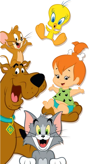 Classic Cartoon Characters Together.jpg PNG image