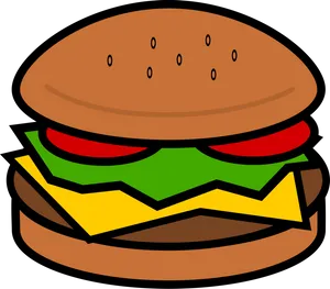 Classic Cartoon Hamburger PNG image