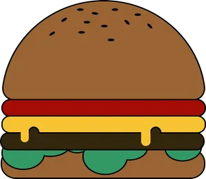 Classic Cartoon Hamburger PNG image