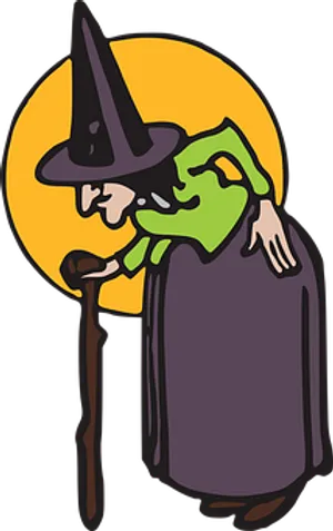 Classic Cartoon Witch Illustration