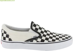 Classic Checkerboard Vans Slip On PNG image