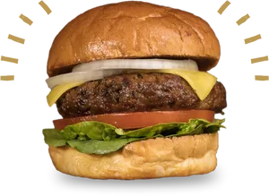 Classic Cheeseburger Delicious Fast Food PNG image