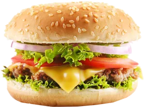 Classic Cheeseburger Delicious Fast Food PNG image