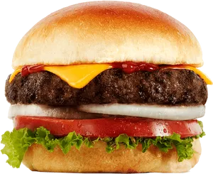 Classic Cheeseburger Deliciousness PNG image