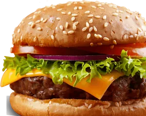 Classic Cheeseburger Deliciousness PNG image