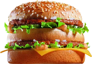Classic Cheeseburger Deliciousness PNG image