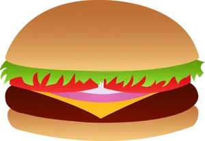 Classic Cheeseburger Illustration PNG image