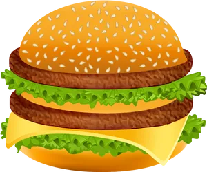 Classic Cheeseburger Illustration PNG image
