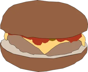 Classic Cheeseburger Illustration.png PNG image